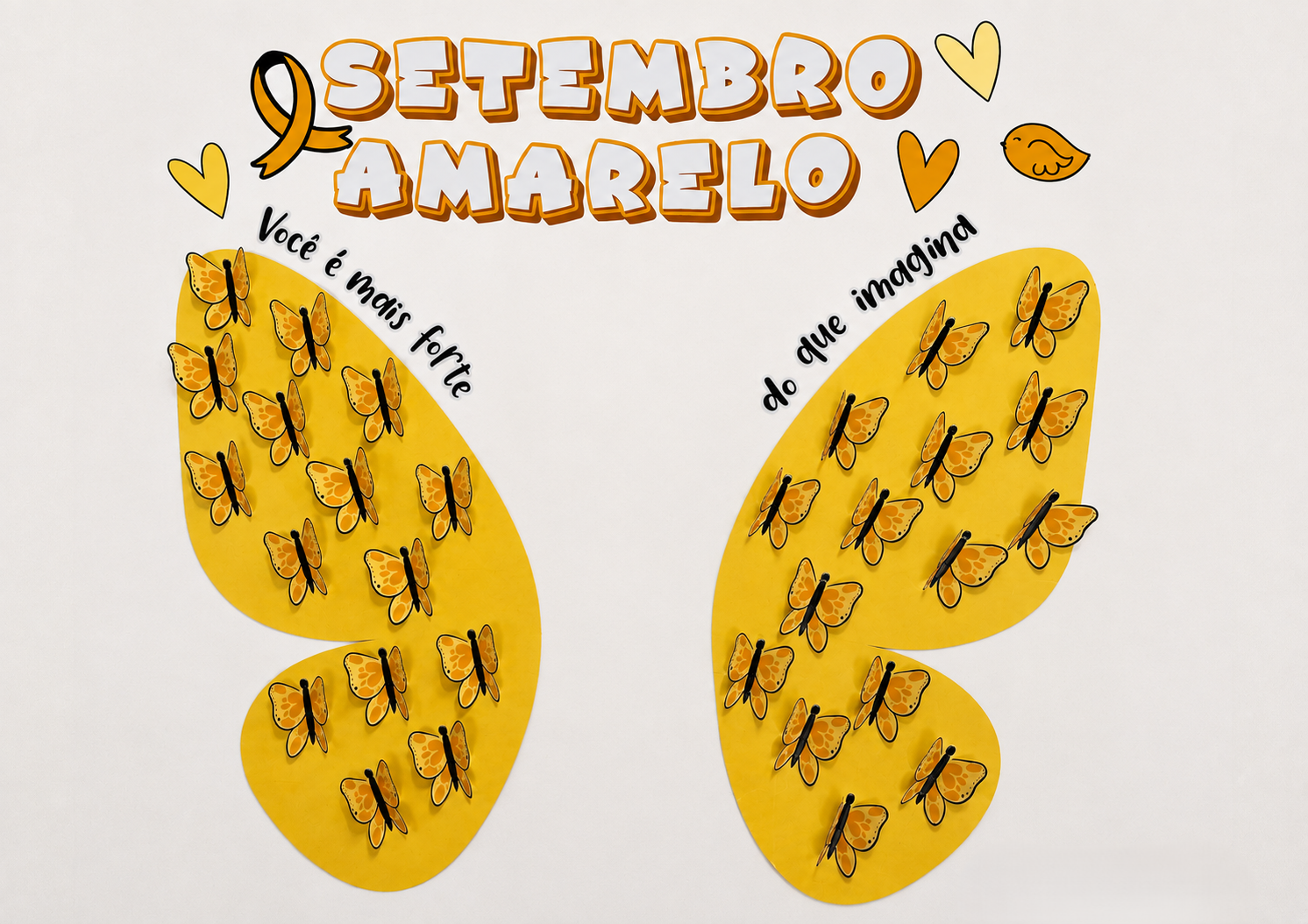 Painel Borboleta Setembro Amarelo Painel Borboleta Setembro Amarelo - Imagem 1