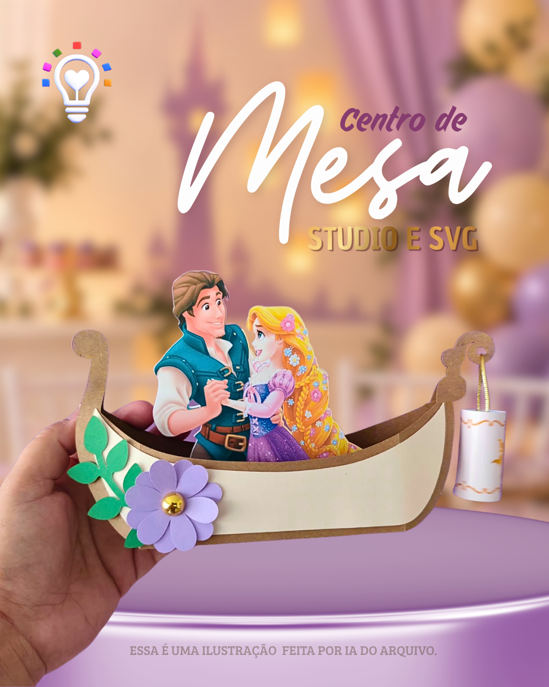 ARQUIVO DE CORTE CENTRO DE MESA RAPUNZEL BARCO ARQUIVO DE CORTE CENTRO DE MESA RAPUNZEL BARCO ( Criar Bv ) - Imagem 1