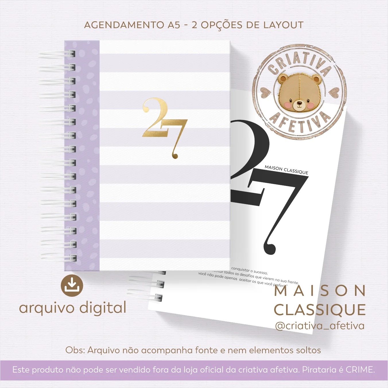 Agendamento A5 - Maison Classique 2027 Agendamento A5 - Maison Classique 2027 ( Criativa Afetiva ) - Imagem 1