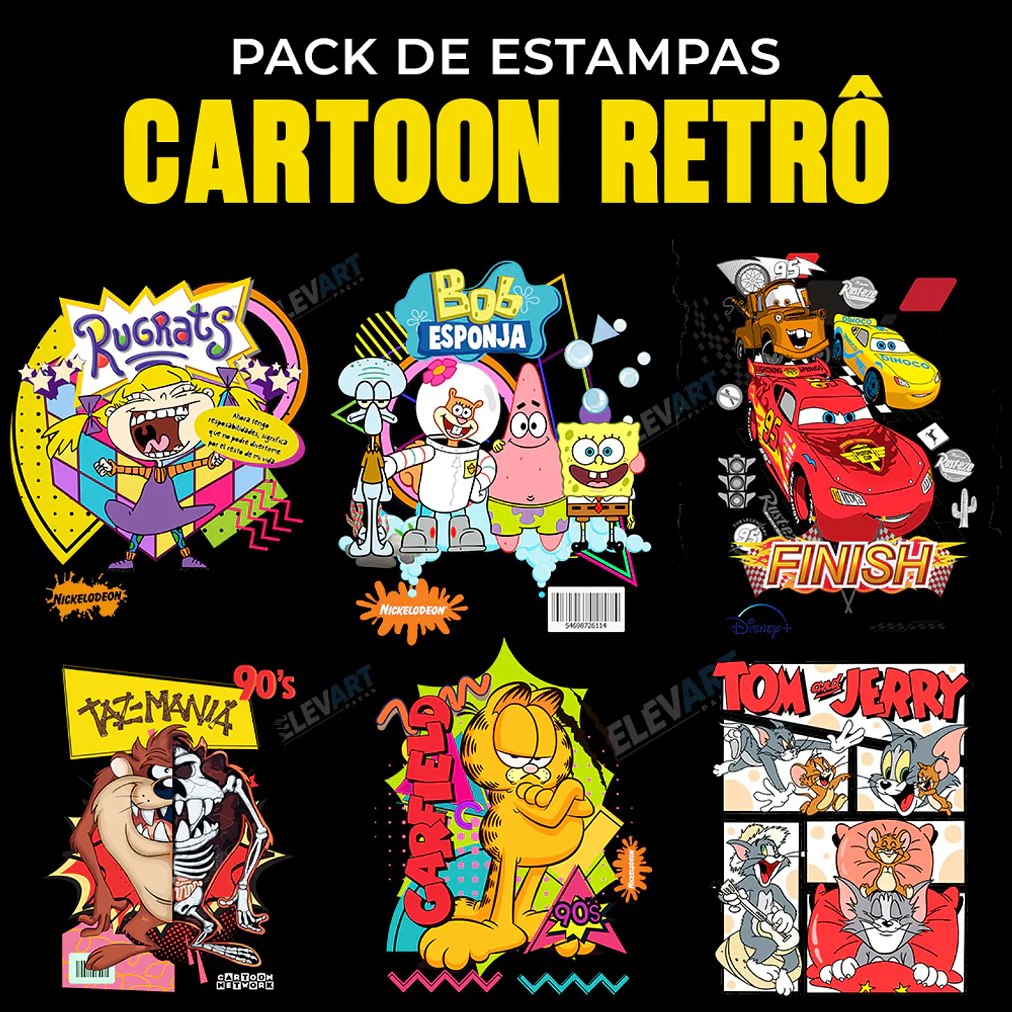 Arquivo Estampas Cartoon Retrô Arquivo Estampas Cartoon Retrô - Imagem 1