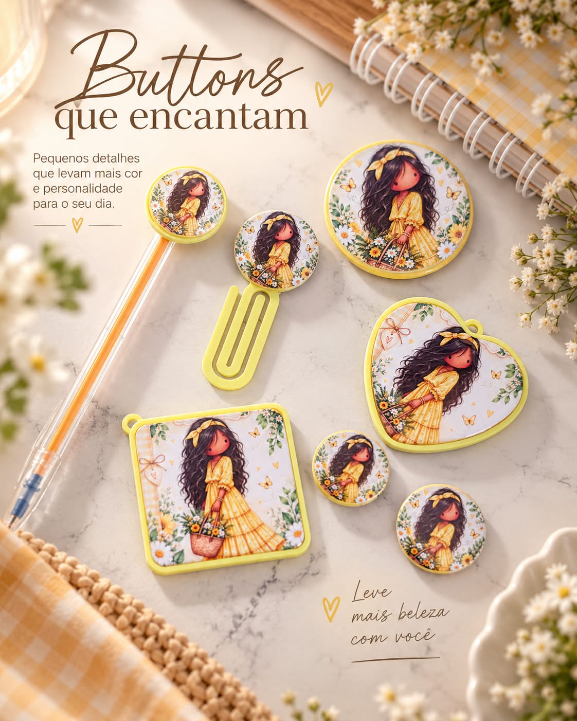 Kit Buttons Você nao está sozinha Kit Buttons Você nao está sozinha - Imagem 1